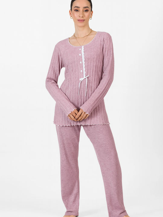 Koyote Winter Damen Pyjama-Set Rosa