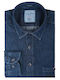 Long-Sleeve Blue Denim Shirt