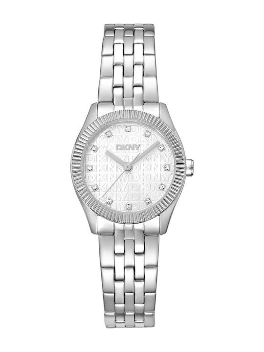 DKNY Дамски Кварцов Часовник със Сребриста Метална Верижка
