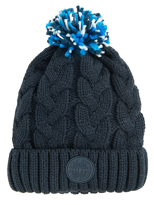 Kids Beanie Knitted Blue