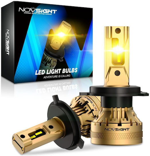 NovSight Лампи Автомобила & Мотоциклета H4 LED 3000К Топло бяло 12-24V 120W 2бр