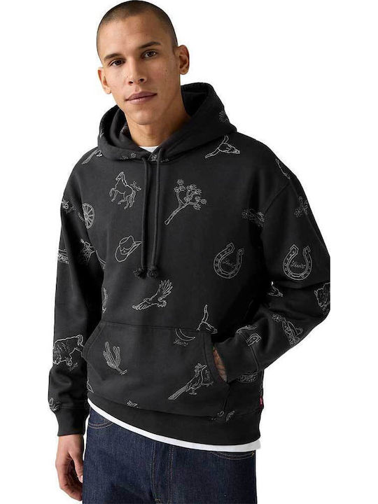 Graphic Sweatshirt with Hood Phantom Black
