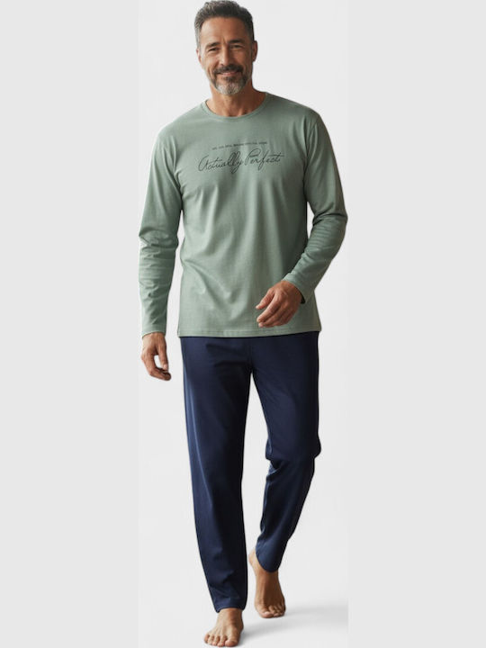 Men's Cotton Pyjamas Interlock Collection Urban Ease Cl2651-1 Green