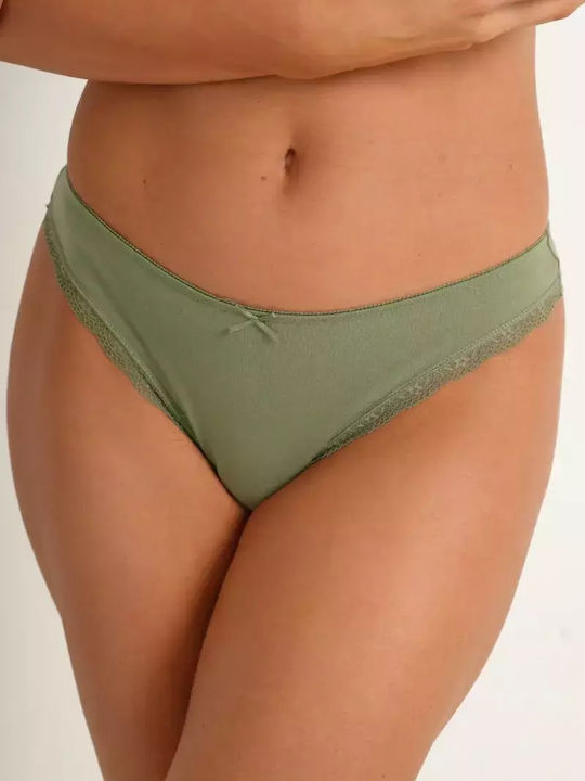 Damen Brasilien mit Spitze Khaki