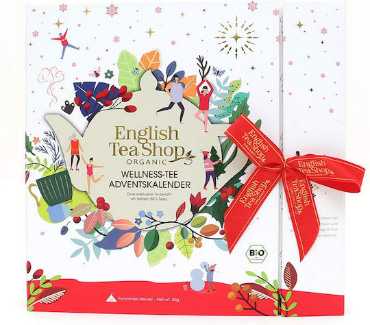 English Tea Shop Organic Product White Tea Advent Calendar 25 Bags