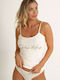 Women's T-Shirt with Spaghetti Strap Beige