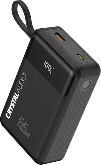 Crystal Audio PBK9 Power Bank 20000mAh 65W with USB-A Port and USB-C Port Power Delivery Black