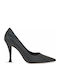 Leather Black High Heels Animal Print