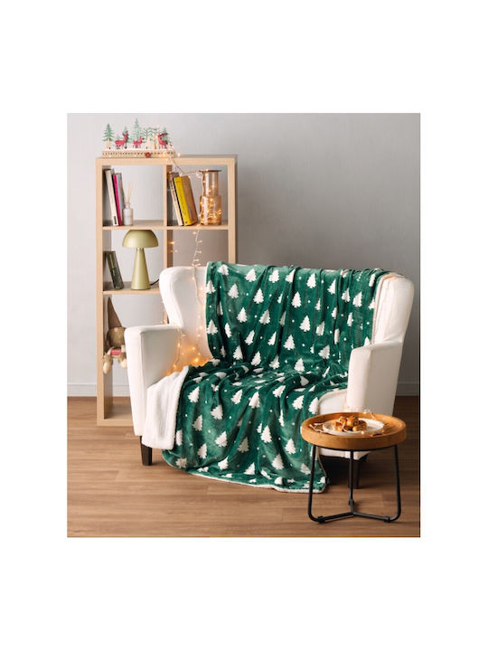Kentia Snow Furry Blanket Sofa 130x170cm Green