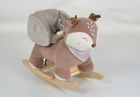 Moni Daphne Wooden Rocking Toy Deer for 12+ months with Max Load Capacity 30kg Brown