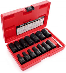 Impact Socket Wrench Set Bit Kraft&dele 1/2'' 15 Pieces Kd11793