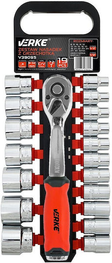 Set Chei Tubulare Profesionale Verke 19 Piese V39095