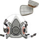 Reusable 3m-6200 Respiratory Protective Mask Set 2 3m-6051 Filters