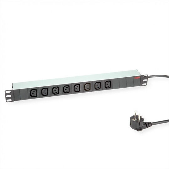 Roline 19" PDU Erweiterung Schuko Zu IEC C13 Aluminium 2m
