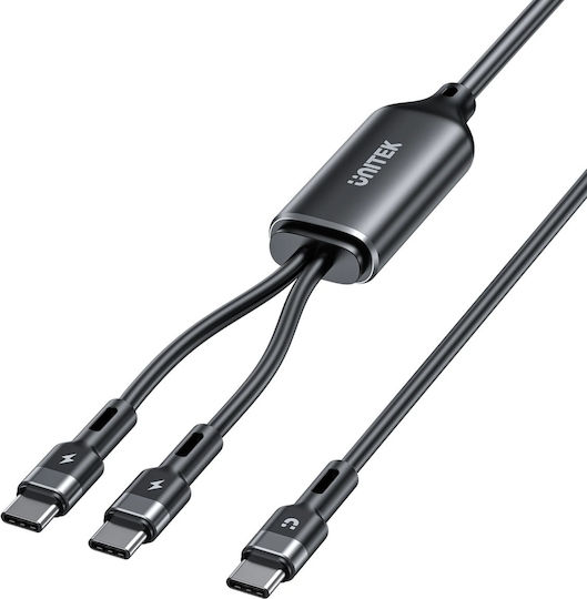 Cablu Usb-c Unitek Pd100w 2-in-1 Dual Încărcare C14146abk01-1.8m