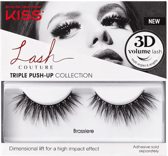 Dense 3d Effect Strip False Eyelashes Kiss Push-up Brassiere 1 Pair