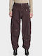 Dama Tesatura Pantaloni Cargo cu Croială Boyfriend Aubergine