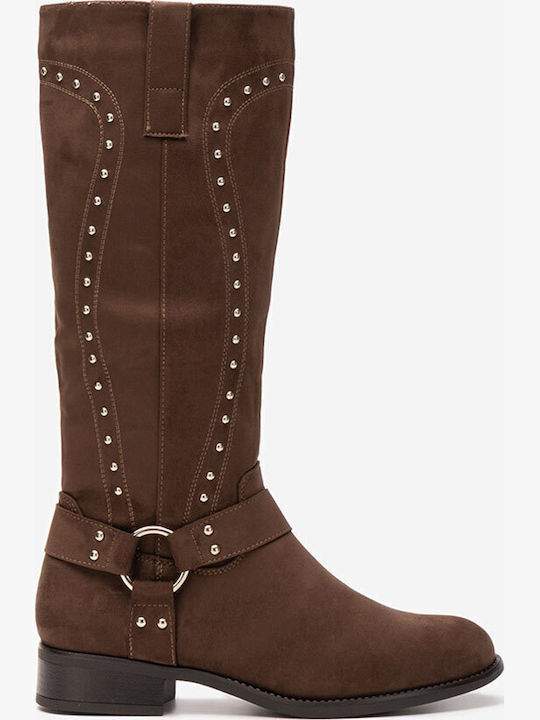 C'm Paris Wildleder Damenstiefel Cowboy Braun