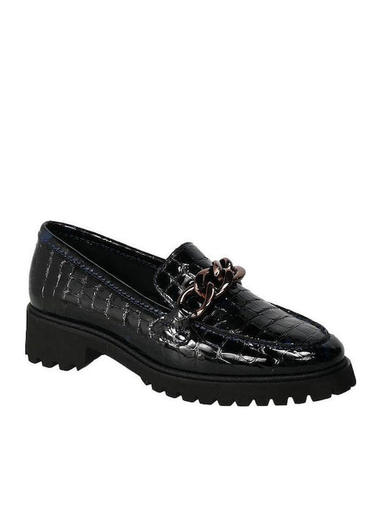 Ara Leather Women's Moccasins in Black Color