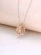 Chrysothemiss Women's Necklace Trinity Harmony Three Rings Silver Gold & Rose Gold Zircon