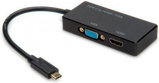 Adaptor Value USB Tip C La HDMI + VGA T-m Value 12.99.3215