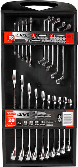 Set Chei Germane Fixe 20 Bucăți 6-32mm V35338 Verke