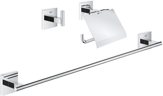 Grohe Start Cube Επιτοίχιο Σετ Αξεσουάρ Μπάνιου Μεταλλικό Γκρι