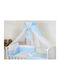 Amy Plasa Impotriva Tantarilor Bebe Pentru Patut Bear Heart Din Tulle Cu Suport De Bază Albastră 160x600x600cm