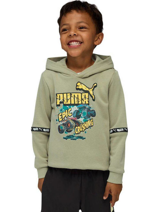 PUMA Παιδικό Φούτερ με Κουκούλα Army Green