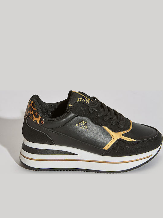 Kappa Geena 3 Γυναικεία Flatforms Sneakers Μαυρο