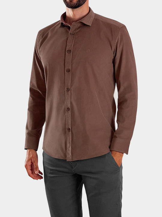 3Guys Long-sleeved Corduroy Shirt Beige