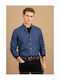 Long-sleeved Flannel Shirt Navy