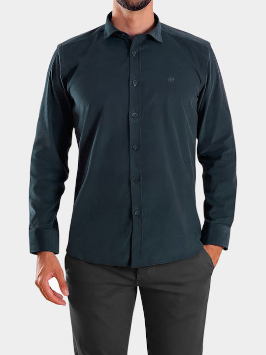 Long-sleeved Corduroy Shirt Petrol