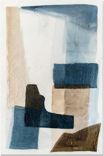 Gemälde Elfenbein Blau 80x120 cm