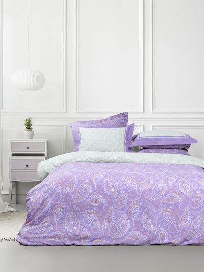 Nima Set Übergröße 4Stück 160x200+32cm mit Gummizug Flow Lilac, Green