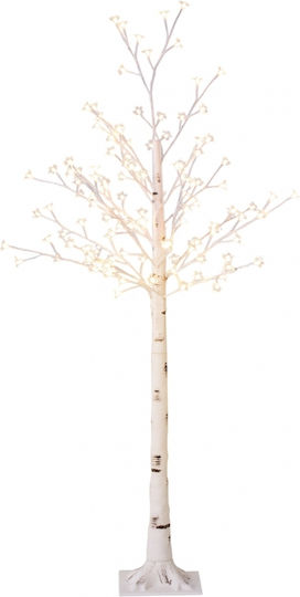 Homcom Artificial Tree Artificial Cherry Tree 120 LEDs 3 Brightness Levels Warm White Realistic Bark 21 x 21 x 150 cm