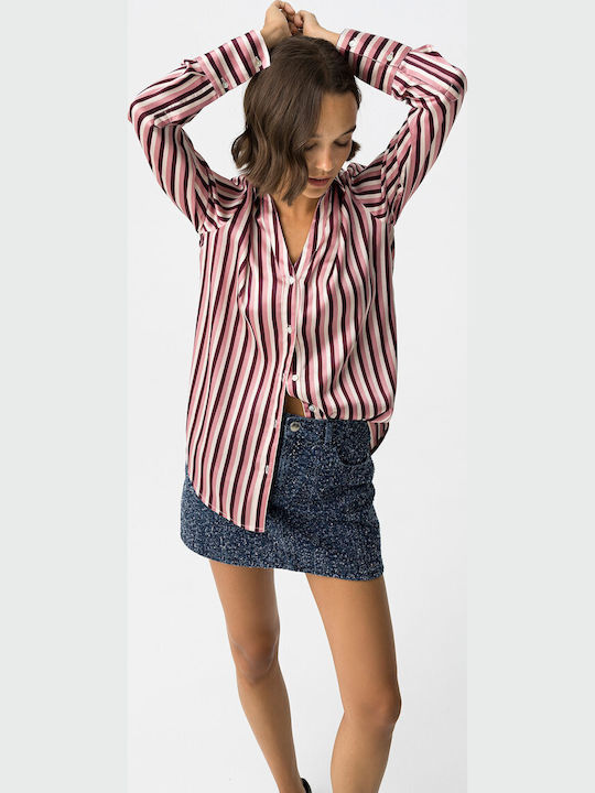 Tiffosi Women's Satin Striped Long Sleeve Shirt...
