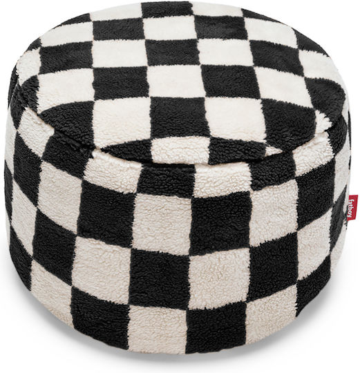 Σκαμπό Point Teddy Chess Black Creme 50x50x35cm