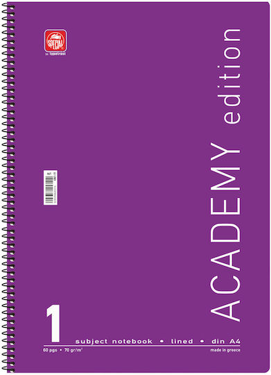 Typotrust Spiral Heft Geregelt A4 30 Blätter Academy Lila 1Stück