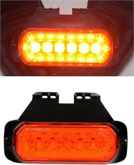 Led Светлини За Товарни Автомобили Плеврична Сигнализация Основa Оранжева 12v 24v Ip68 132mm X 46mm