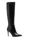 Leather Women's High-Heel Boots Black