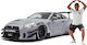 1/18 Liberty Walk Nissan GT-R R35 W Body Kit Liberty Walk Type 2.0 2024 Fighter Jet Gray With Wataru Kato Figure