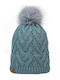 Caryn Beanie Fleece Beanie Knitted in Green color