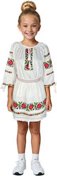 Mädchen Kleid Kostüm Stil Cpc Weiß Rosa