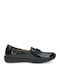 Patent Leather Women's Moccasins in Black Color