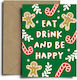 Grußkarte Eat Drink Happy