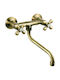 Ferro Antica Wall Kitchen Faucet Gold