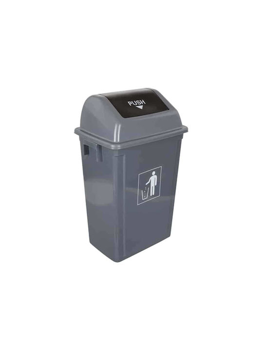 Costos Plastic Grey Push Waste Bin 40lt