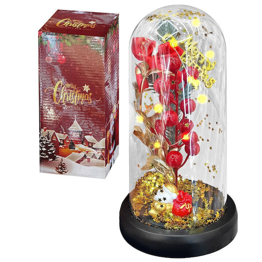 Christmas Illuminated Decorative Jar with Santa Claus 11x22cm