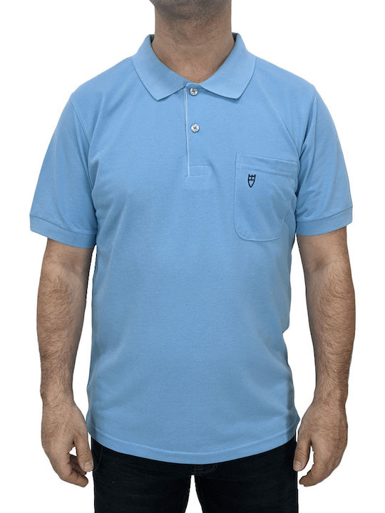 Unique Polo Blouse Sky Blue